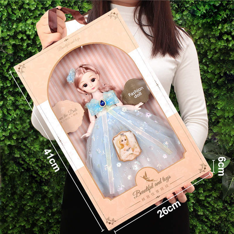 (41cm portable gift box) blue wedding dress-30cm doll