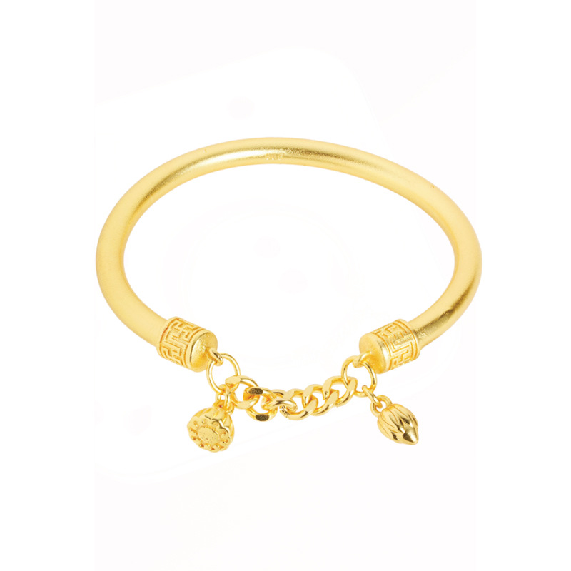 Moda nacional estilo antiguo dos amantes del mundo pulsera de loto Vietnam arena oro Lotus dosel pulsera brillante tótem boda vivo popular