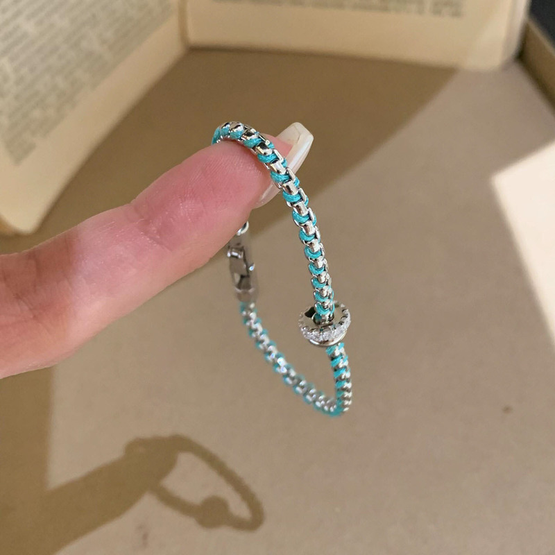 Light Luxury Niche Design Heavy-Duty Rhinestone Running Ring Bracelet Blue Grape Vine Circle Bracelet Women's Jewelry Exquisite and Versatile