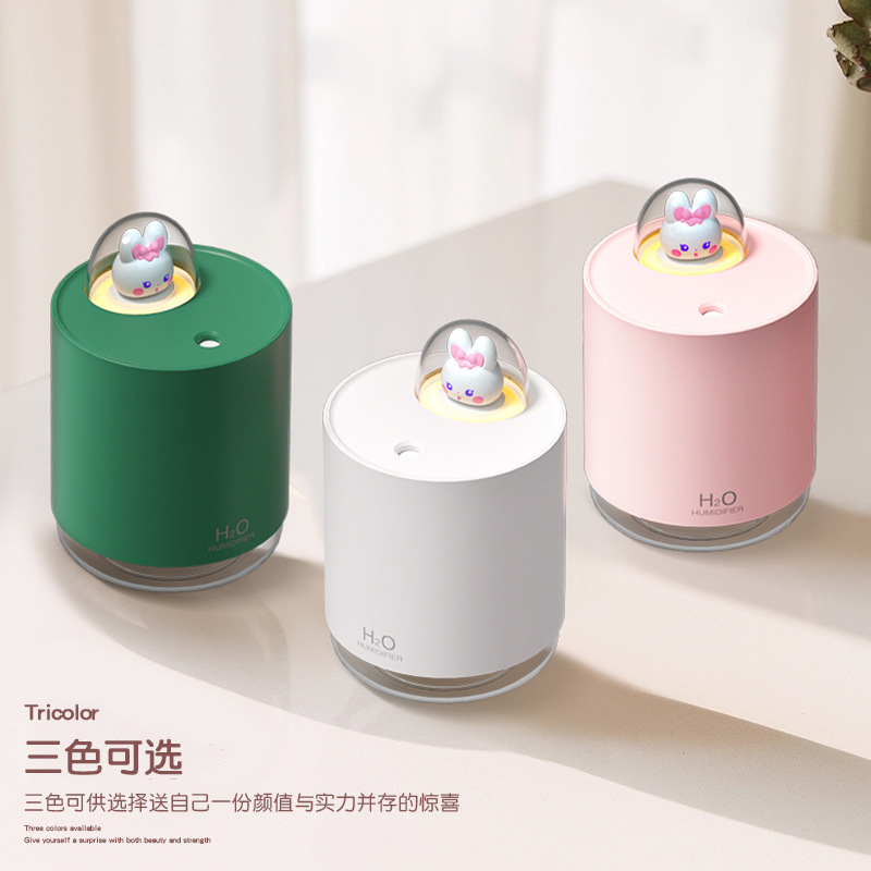 創意新型usb充電小ウサギ萌寵加湿器萌兎家庭用デスクトップ車載補水静音スプレー|undefined