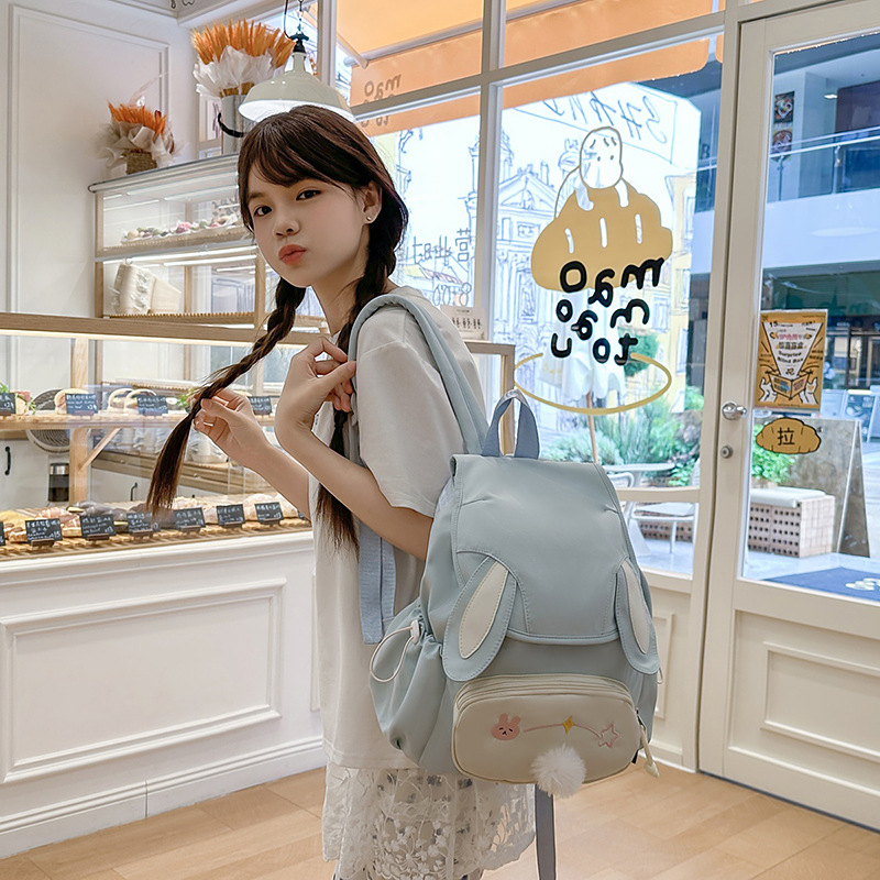 Mochila japonesa suave, caricatura, conejo lindo, mochila de gran capacidad, dulces estudiantes universitarios, mochila escolar.