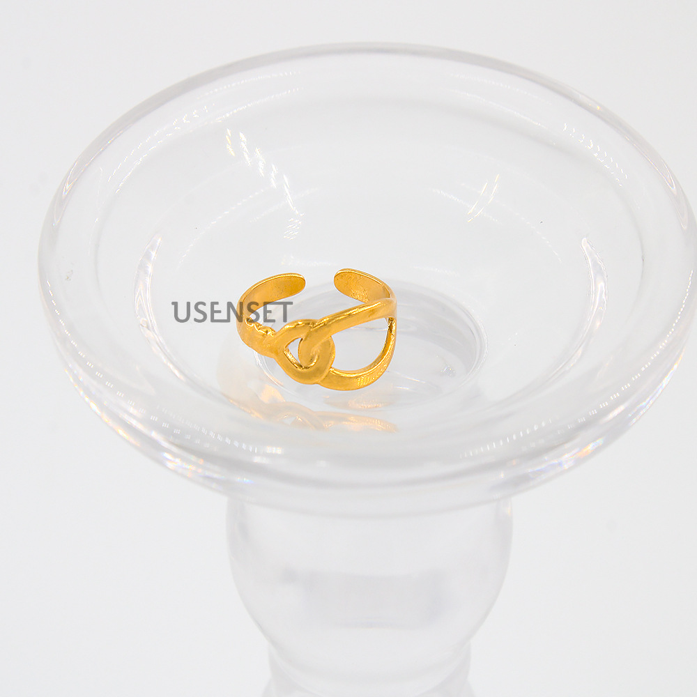 Simple Style Heart Shape Snake Stainless Steel Plating Open Ring 1 Piece