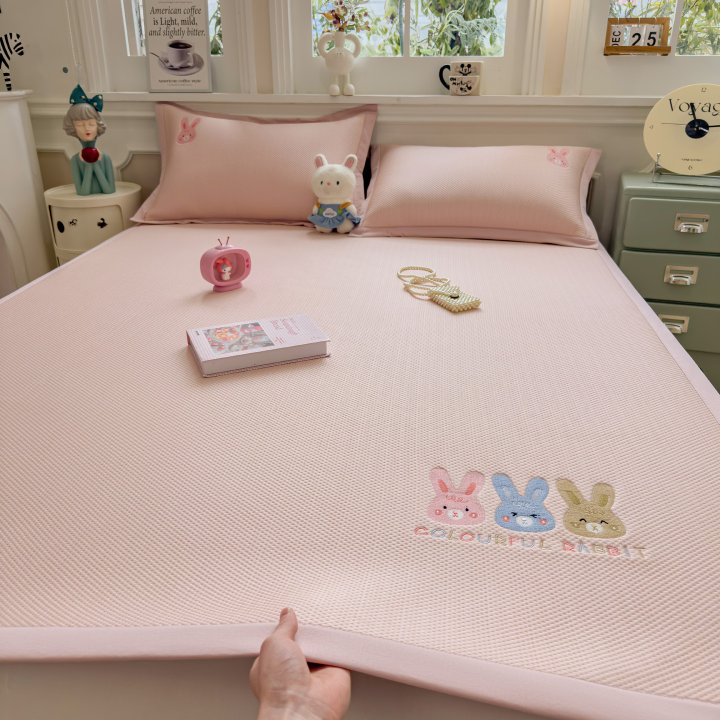 Madre y bebé nuevo frío verano frijoles helados alfombra fría se puede lavar con máquina aire acondicionado alfombra suave dormitorio alfombra fría para una persona doble