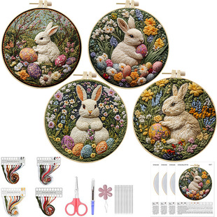 original-cross-border new easter diy embroidery handmade fabric material bag kit creative handmade needlework english