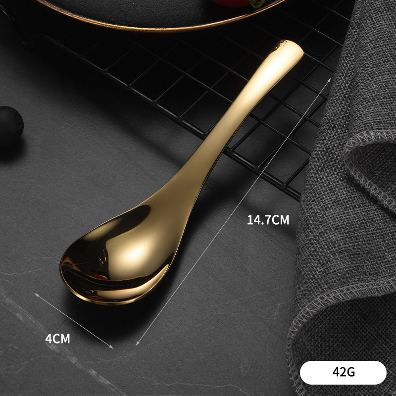 304ステンレス製の宮廷風スプーン、深型中華風スープスプーン、家庭用食器、丸底スプーン、食事用スプーン、スープスプーン|undefined