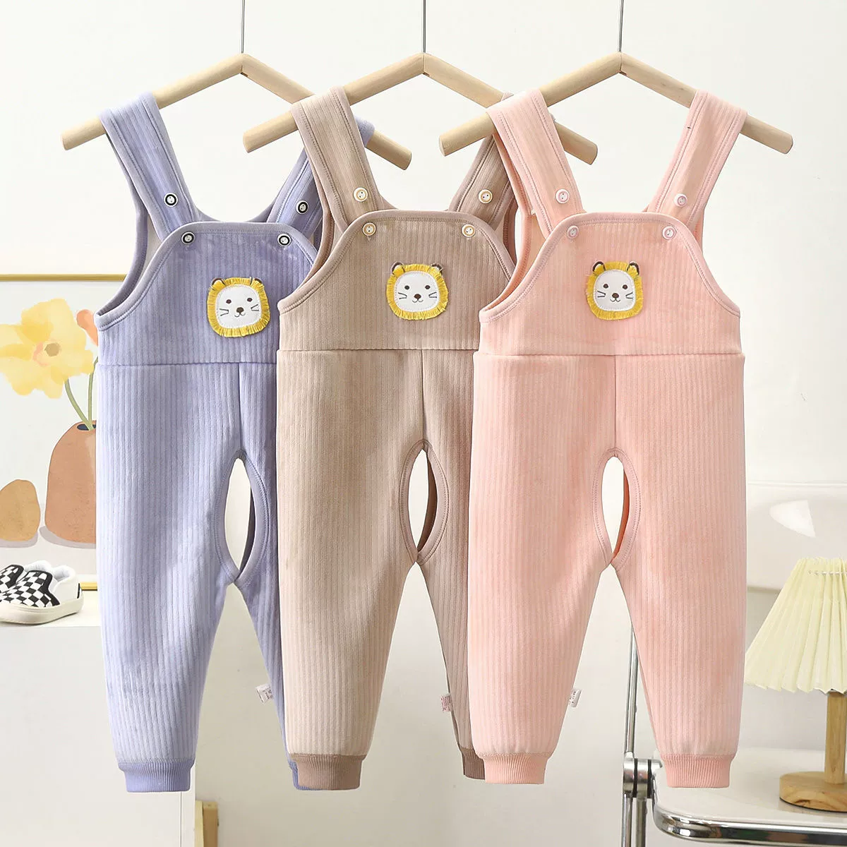 Новорожденные детские ремни теплые брюки плюс бархатные осенние и зимние детские нагрудники толстые брюки для живота носить комбинезоны бархатные брюки