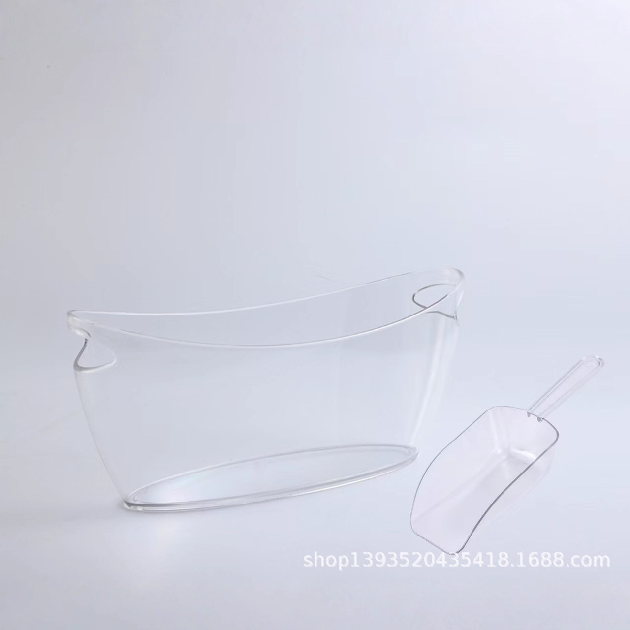 ps透明塑料冰桶5.5升船形元宝型带提手冰桶家用酒吧用酒水冰桶