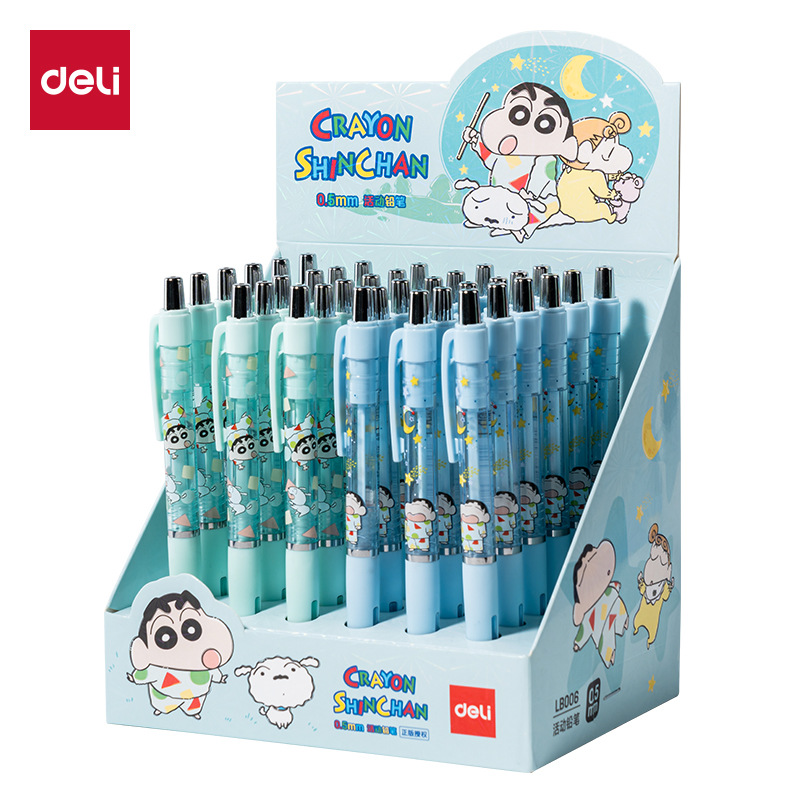 Deli stationery activity pencil crayon small new automatic pen student examination writing pen automatic pencil lead refill