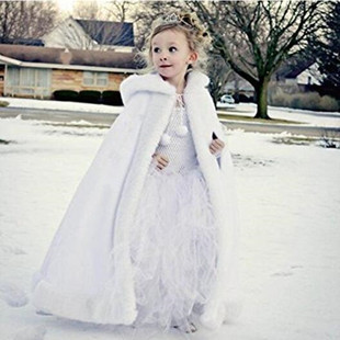 Christmas Children's Warm Cloak Thickened Velvet Cloak Retro Hooded Cloak Catwalk Show Daily Coat