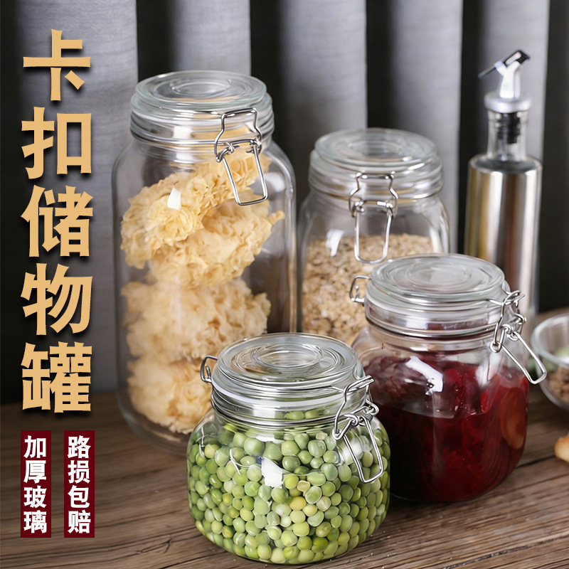 Glass sealing can food grade pickled vegetables and kimchi jar home…