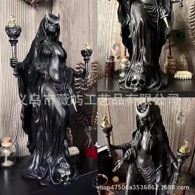 2025新款Cracker Barrel Witch 女巫雕像万圣节树脂摆件家居装饰|undefined