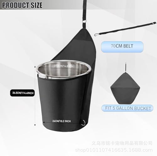 跨境户外尼龙马饲料喂食器挂袋  马匹喂水器约5加仑马拖车水桶悬