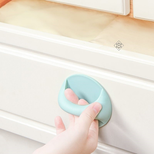 Glass door handle stick-on simple drawer seamless strong punch-free suction cup sliding door and window sliding refrigerator handle