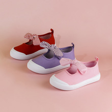 韓版女寶寶鞋春秋夏季1-2-3歲蝴蝶結帆布童鞋嬰幼兒童鞋學步鞋