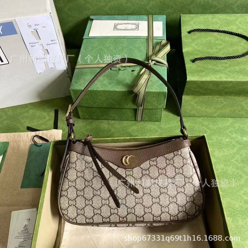 Cross-border foreign trade new Ophidia small size armpit bag G presbyette baguette bag hobo mahjong leather shoulder bag women's bag