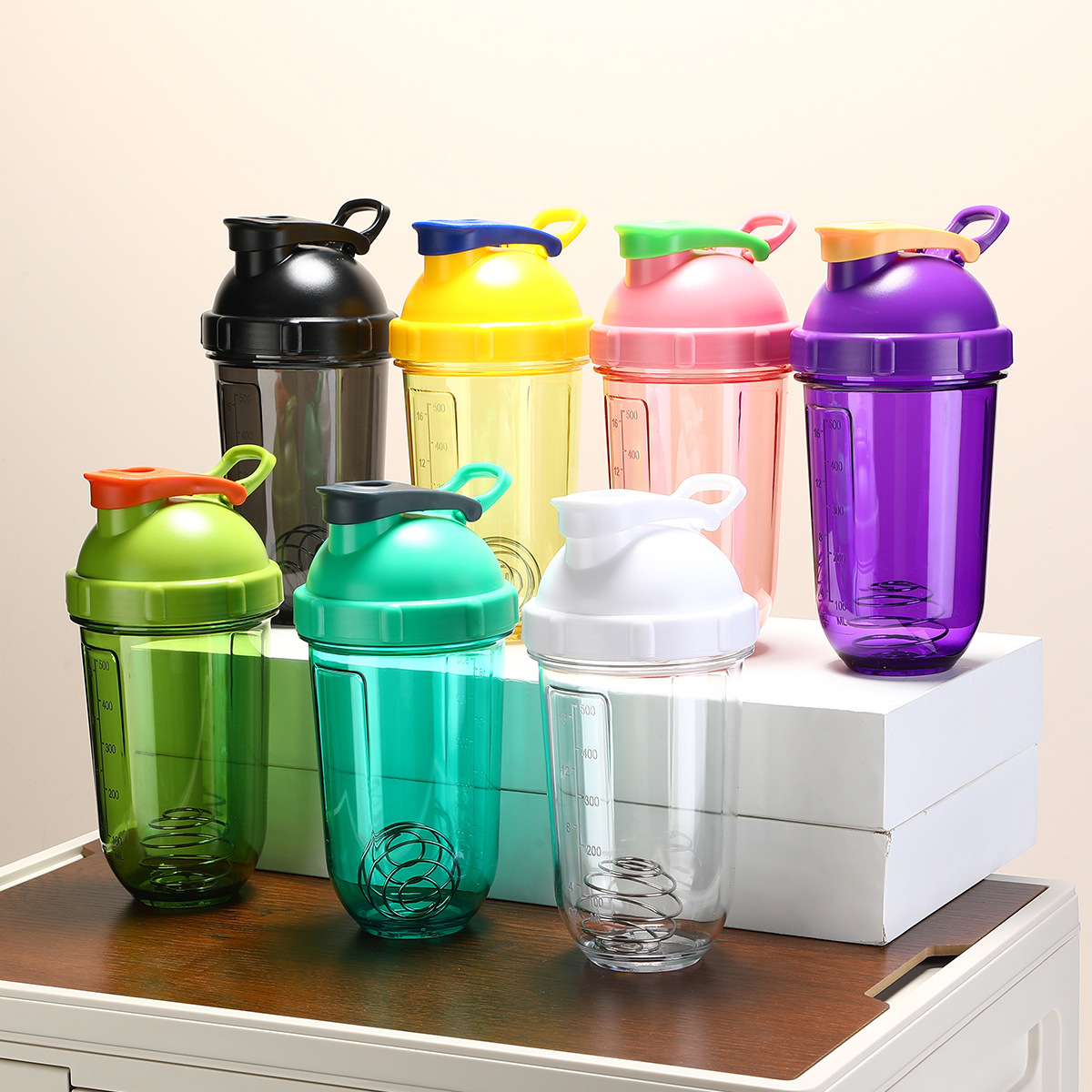Pc Meal Replacement Shaker Cup Protein Powder Plastic Water Cup Sports Fitness Handle Cup Milkshake Advertising Cup Mixing Cup