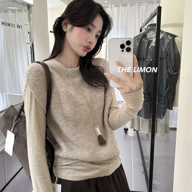 thelimon柠檬绿茶小个子无袖针织背心女2025秋季叠穿坎肩显瘦上衣|undefined