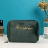 ZP-023 Velvet Cosmetic Bag Cord green