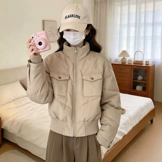 甜美风短款面包服女冬季大毛领宽松加厚韩系通勤棉服保暖外套