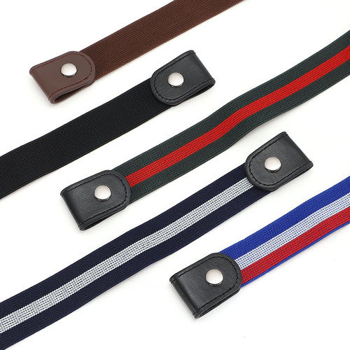 Men's and Women's Lazy Invisible Hiding Elastic Belt with Buttonless Decoration Jeans Trend Manufacturer