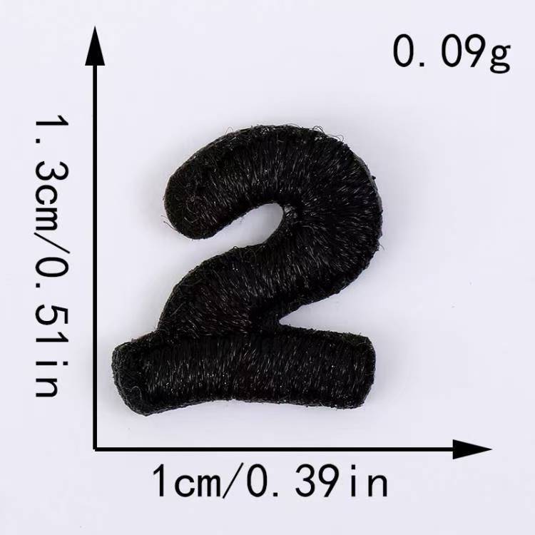 跨境电脑刺绣布贴黑白小数字字母服装辅料补丁贴DIY装饰贴刺绣贴|undefined