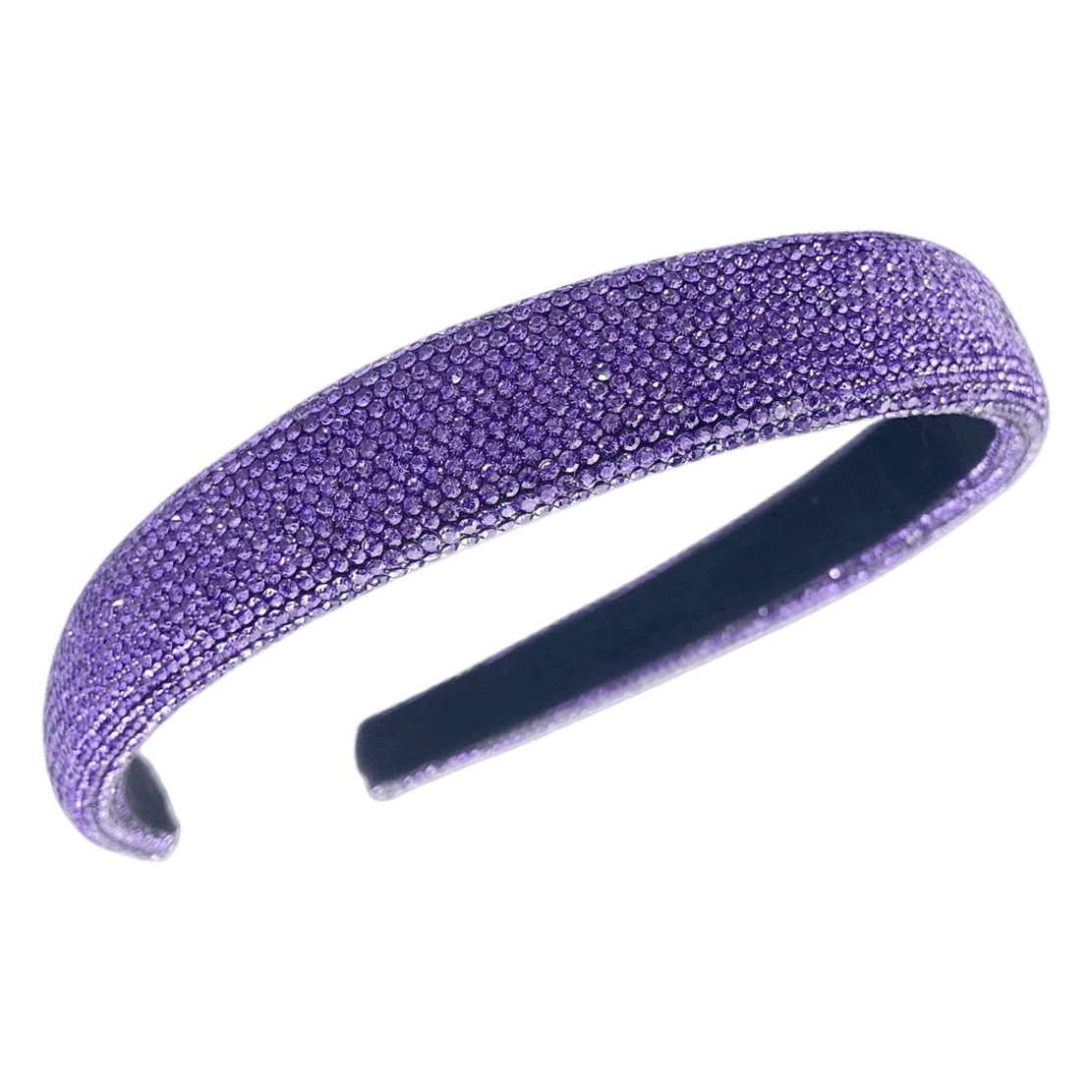 Diadema cuidadosamente seleccionada Diadema de diamantes de imitación Diadema de diamante completo Diadema de color púrpura oscuro 2025 Tocado de temperamento Changchun azul violeta popular accesorios para el cabello