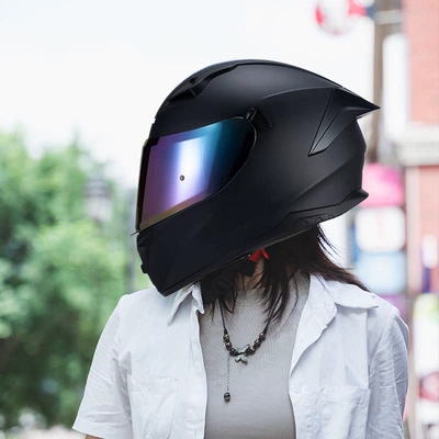 Motosiklet kaskı (dəbilqə) – Helmets for Men and Women in - matt-black-colored-lenses-m