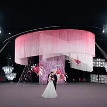 包邮 染色线帘婚庆布置韩式款式婚礼加密流苏家用客厅隔断帘玄关