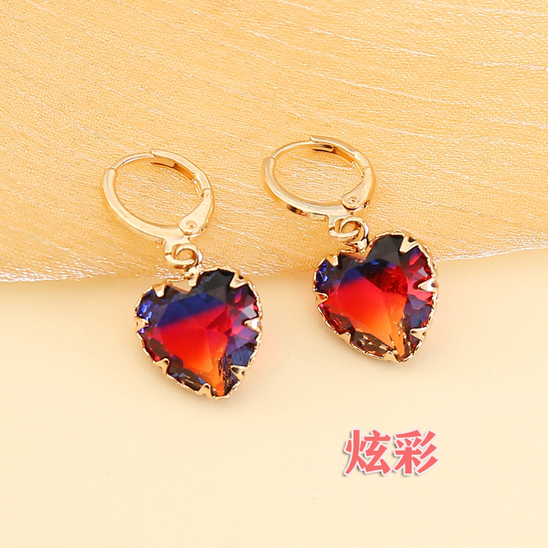New Fashion Colorful Love Earrings display picture 6