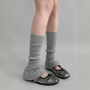 Autumn and Winter Warm Button Socks, Knitted Socks, Sweet Girly Woolen Leggings, Mid-Calf Boot Covers, Pile Socks, Personalized Style
