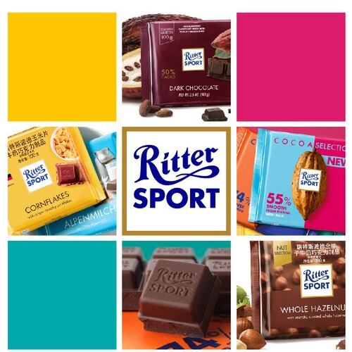 German imported RitterSport chocolate sport block milk sandwich dark chocolate