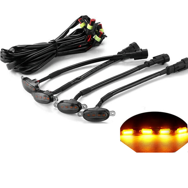 Car off-road vehicle net small yellow light black shell yellow shell net raptor pickup grille light warning light yellow