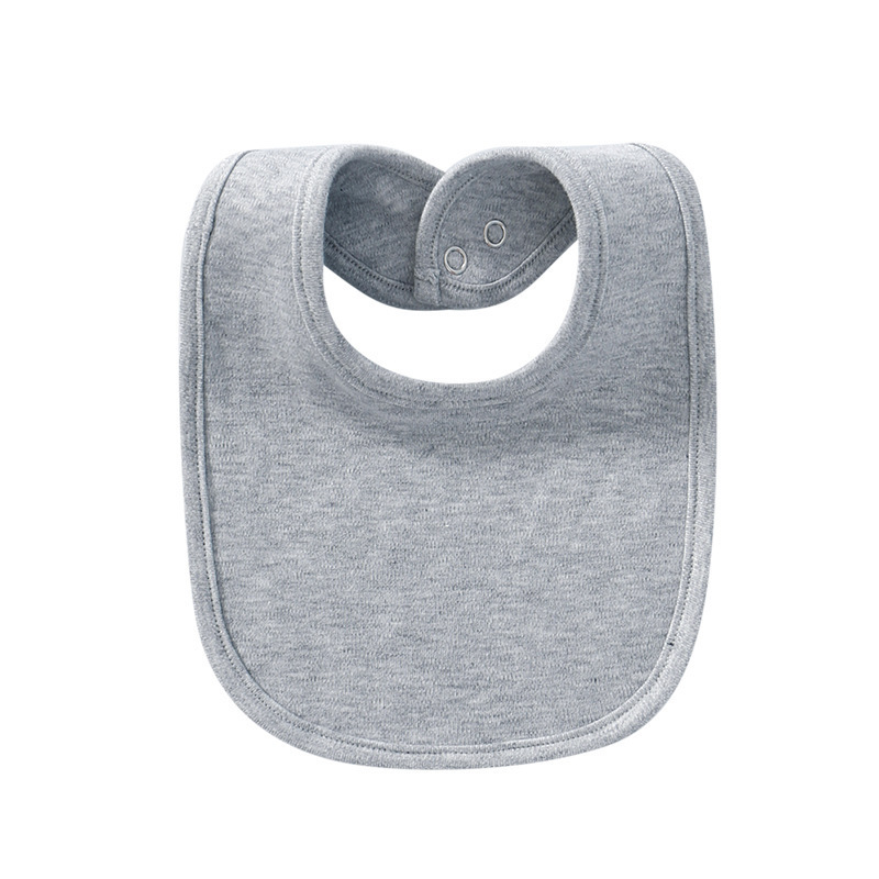 Children's solid color double-layer eating bib for new born