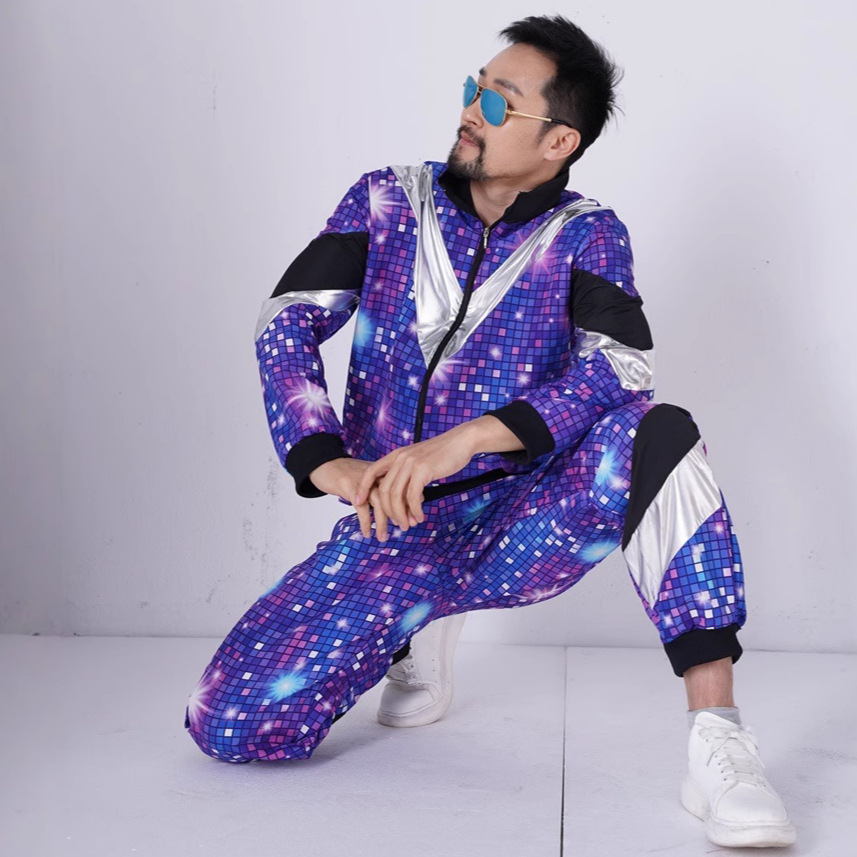 Halloween, European and American retro sportswear, dance, fitness, skiing, stage, trendy retro style