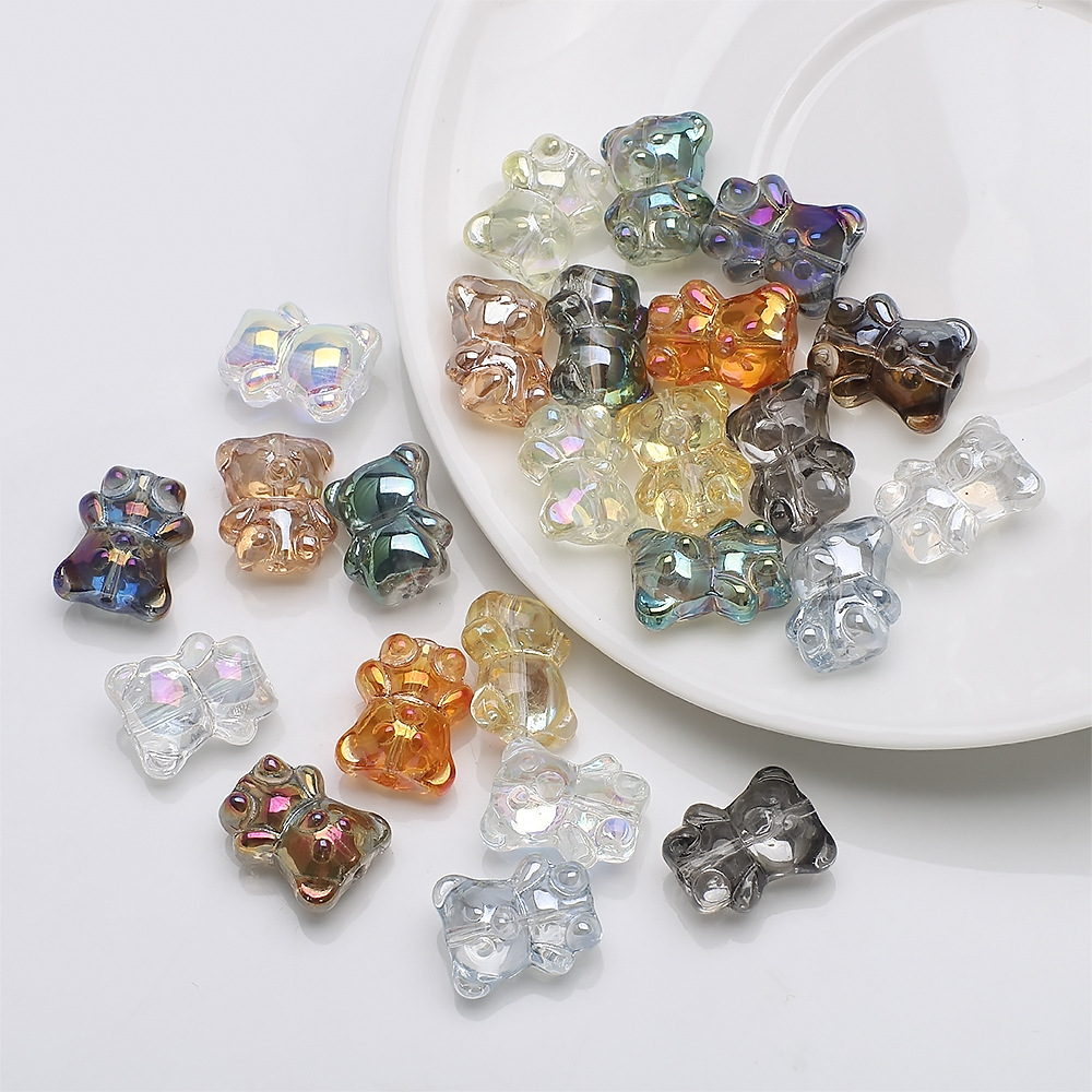 20 PCS/Package 12 * 14mm Hole 1~1.9mm Glass Bear Beads display picture 1