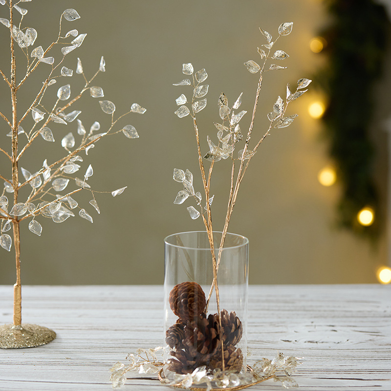 Buscando madera transfronteriza decoración de Navidad ins navidad caña acrílico hojas adornos escenas de diseño props