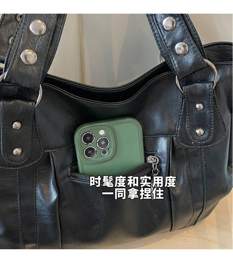 Túi tote nữ cỡ lớn đựng nhiều đồ, túi đeo vai kiêm túi xách tay và đeo chéo, phong cách đơn giản — màu cà phê, màu trắng ngà, đen chi tiết 4