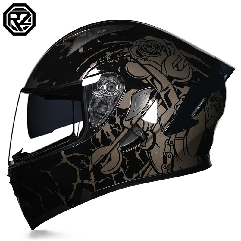Orz casco de motocicleta hombres y mujeres de exposición casco completo casco cola Knight Bluetooth motocicleta hombres y mujeres de invierno personalizado eléctrico