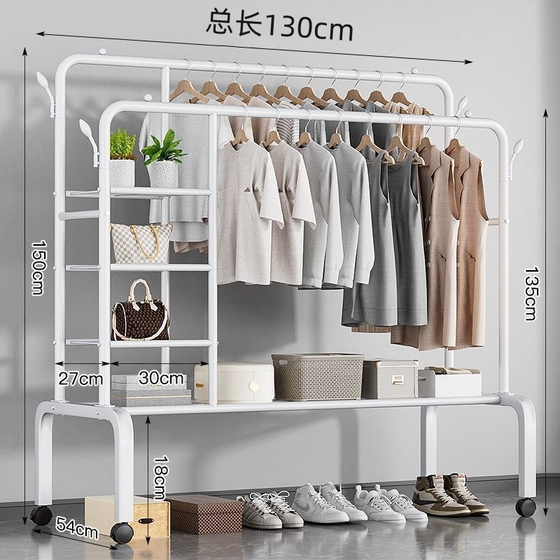 Percha de secado de ropa de piso dormitorio doméstico colgar ropa plegable de una sola varilla simple dormitorio interior móvil percha de sombrero