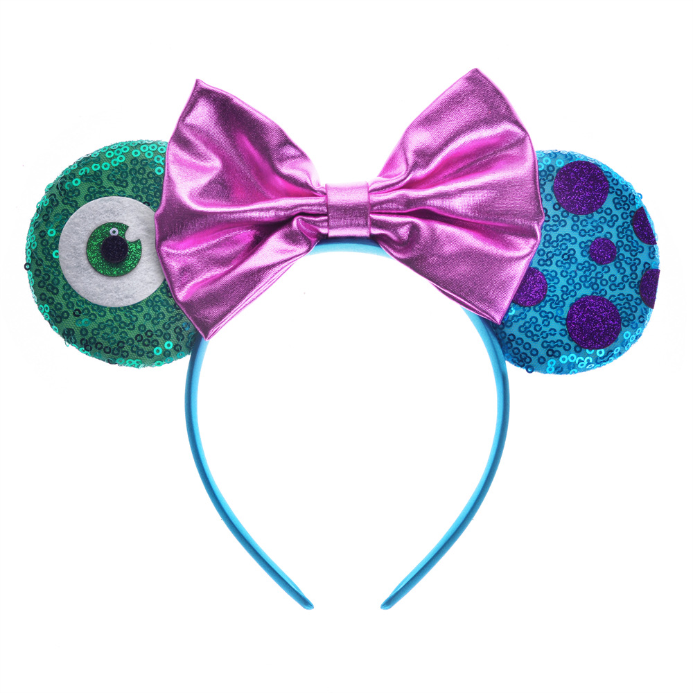 Cute Funny Devil's Eye Bow Knot Cloth Sequins Hair Band display picture 1