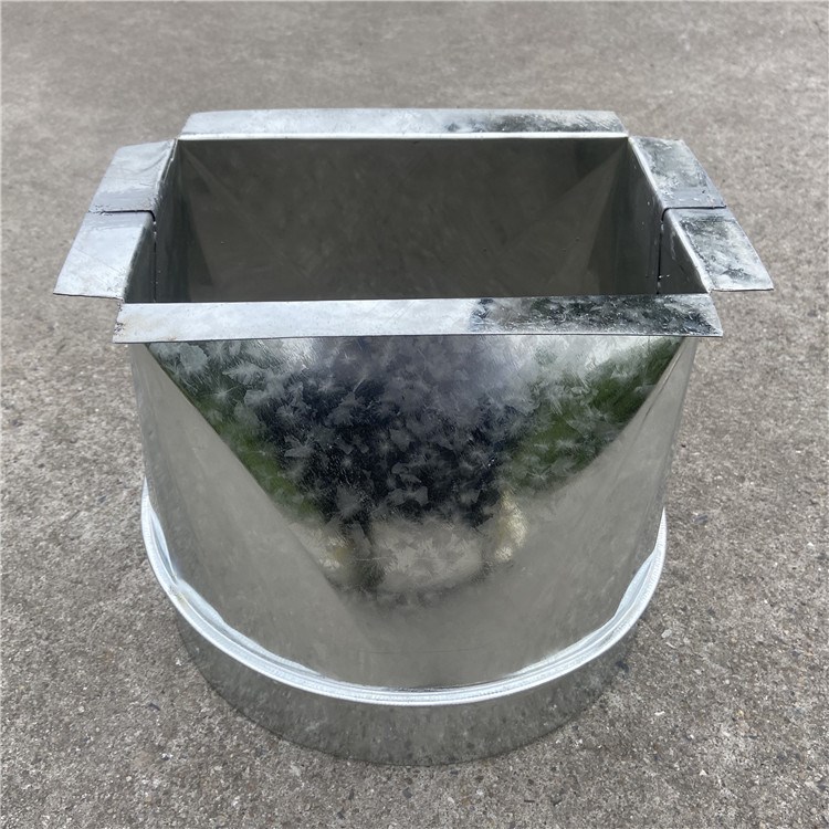 镀锌平板天圆地方风机接头出风箱变径方转圆不锈钢除尘排风管