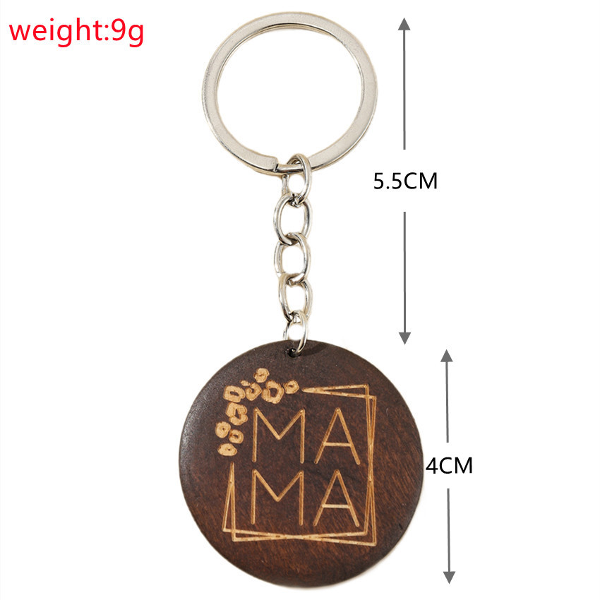 Mama Letter Solid Color Wood Mother's Day Women's Bag Pendant Keychain display picture 1