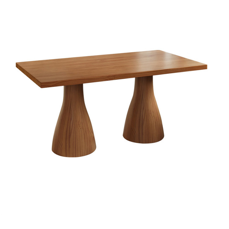 Mesa de comedor de madera sólida de hierro forjado Comedor de comedor Comedor de comida rápida Comedor de mesa larga Mesa de café de hotel