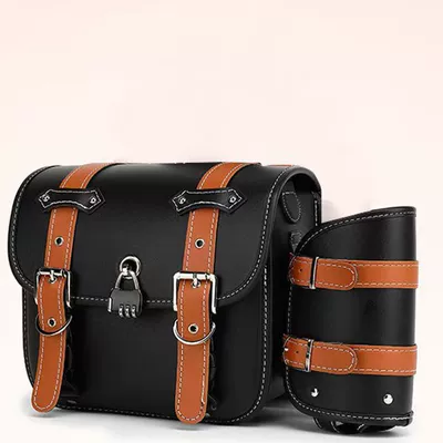 Motorcycle Safety Supplies Universal Side Bag Side Box - brown-large-single-bag-kettle-bag