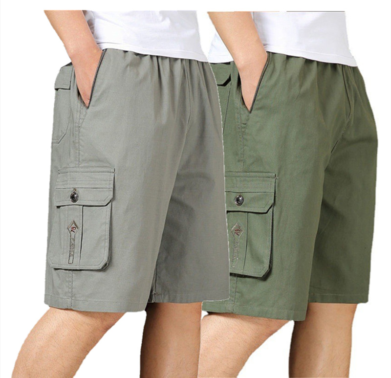 Summer Dad Shorts Men's Loose Men's Five-point Pants Middle-aged and Elderly Casual Cargo Pants Five-point Pants Beach Pants