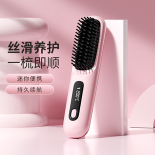 New Cross-Border Lcd Flexible Hair Straightening Comb with Negative Ions, Wireless Portable Hair Straightening Comb with Negative Ion Hair Care