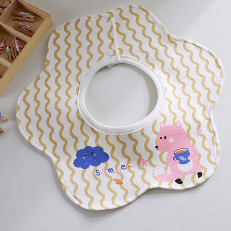 Babero para bebé toalla de saliva para bebé algodón impermeable recién nacido a prueba de vómitos babero para comer 360 grados rotación primavera y verano