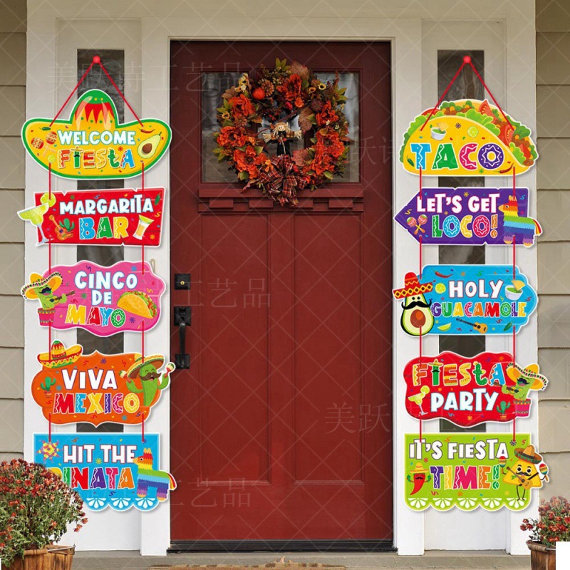 Cross-Border Nueva decoración mexicana puerta colgante fiesta decoración Fiesta Mexicana puerta colgante ornamento