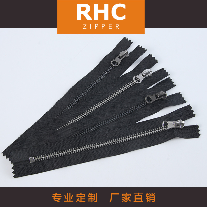 金属拉链 5号哑银齿哑枪齿杏仁头闭尾拉链 服装服饰口袋拉链批发