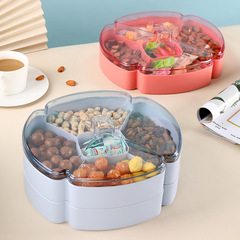 Wholesale Creative Multi-Compartment Fruit Tray Box for Home Coffee Table Storage, Wedding and Chinese New Year Compartment Plastic Fruit Plate